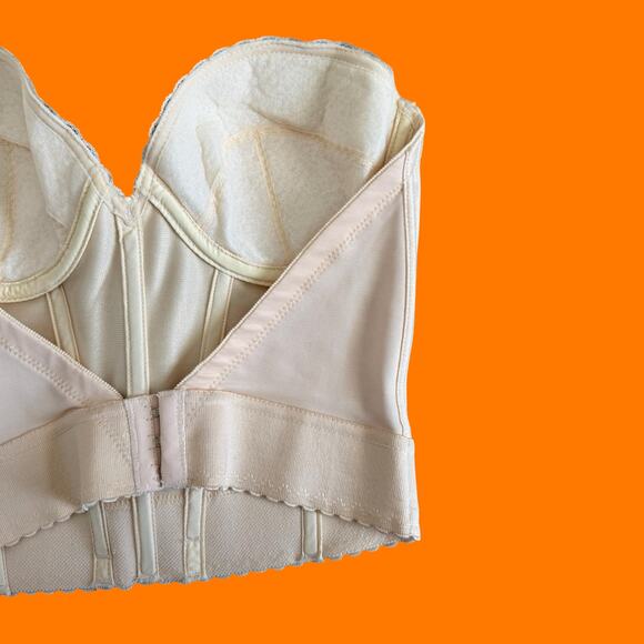 90's vintage cream satin bustier corset XS SMALL - Picture 7 of 11